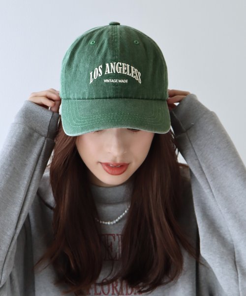 BLUEEAST(ブルーイースト)/LOS ANGELESS刺繍キャップ キャップ ロゴ 帽子/グリーン