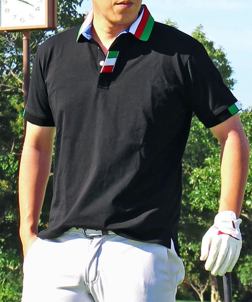 セール トップイズム Topism ゴルフポロシャツ メンズ ゴルフウェア 襟ライン イタリアカラー ストレッチ 半袖 無地 トップス スポーツ ウェア ベア天竺 春夏 Magaseek