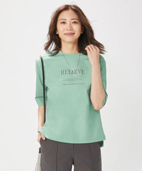 J.PRESS LADIES(J．プレス　レディス)/ロゴ Tシャツ/スモーキーグリーン系