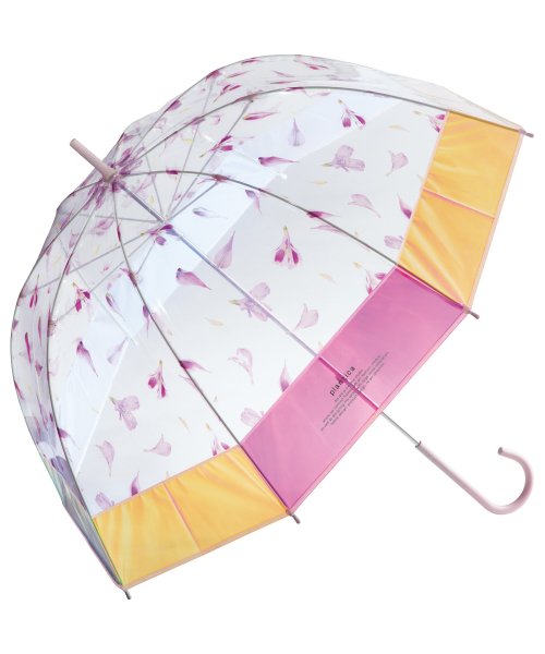 Wpc．(Wpc．)/【Wpc.公式】ビニール傘 [plantica×Wpc.]フラワーアンブレラ プラスティック シャイニー 60cm レディース 長傘/ピンク