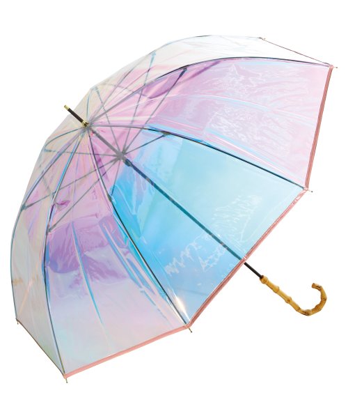 Wpc．(Wpc．)/【Wpc.公式】［ビニール傘］バンブーパイピング シャイニーアンブレラ  60cm レディース 長傘/ピンク