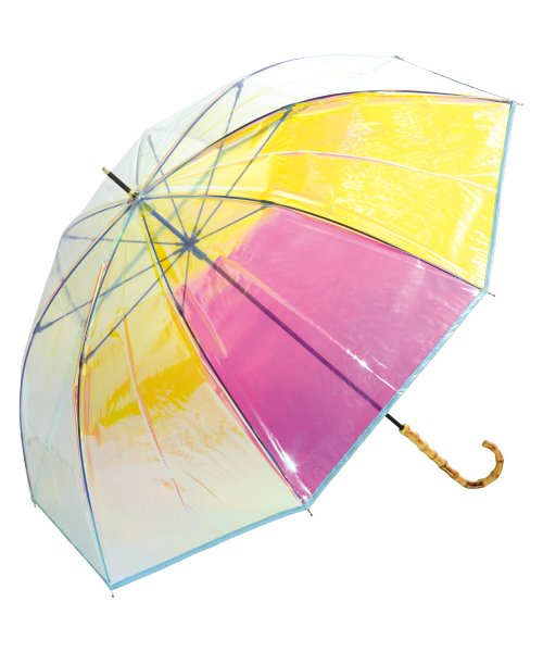 Wpc．(Wpc．)/【Wpc.公式】［ビニール傘］バンブーパイピング シャイニーアンブレラ  60cm レディース 長傘/サックス