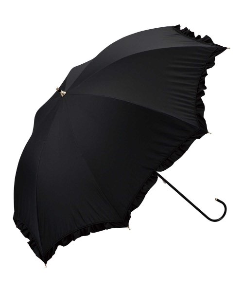 Wpc．(Wpc．)/【Wpc.公式】日傘 遮光クラシックフリル 50cm 完全遮光 遮熱 UVカット100％ 晴雨兼用 レディース 長傘/ブラック