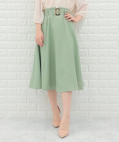 セール ひざ下丈ベルト付きフレアスカート レースレディース Lace Ladies Magaseek