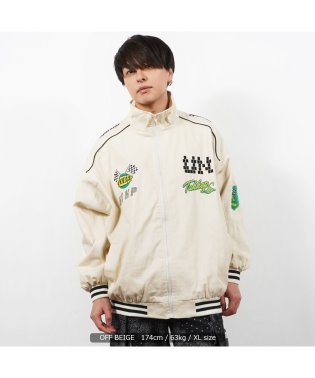 1111clothing/ブルゾン メンズ ジャケット レディース オーバーサイズ ◆ワッペンコラージュ レーシングジャケット◆ ビッグシルエット アウター 春アウター 大きいサイズ 韓/504597649