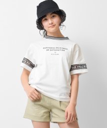 RiCO SUCRE(リコ シュクレ)/袖チュールロゴTシャツ/オフホワイト