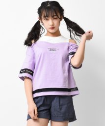 RiCO SUCRE(リコ シュクレ)/レイヤード風肩あきTシャツ/ラベンダー