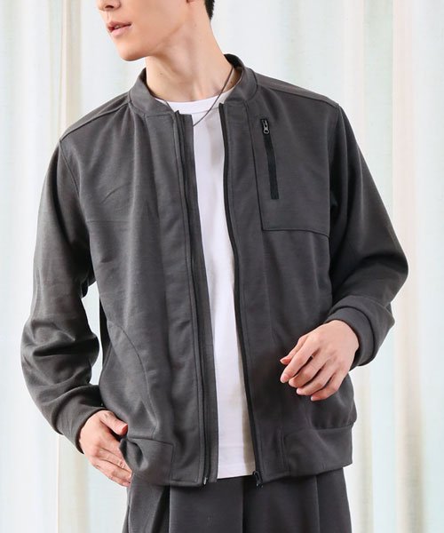 トップイズム Topism メンズ スウェット リラクシングウェア ジャケット スウェットma1 吸汗速乾 男女兼用 無地 ミリタリージャケット ポンチジャケット ライトアウター Magaseek