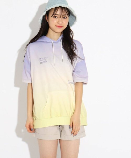 グラデゆる半袖パーカー ピンク ラテ Pink Latte Magaseek