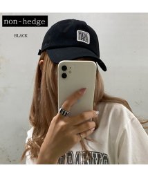 non-hedge(ノンヘッジ)/ロゴワッペンキャップ/ブラック