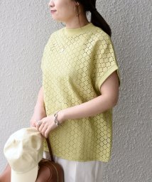 SHIPS WOMEN(シップス　ウィメン)/*〈手洗い可能〉アイレット クルーネック プルオーバー 24SS ◇/ライトイエロー