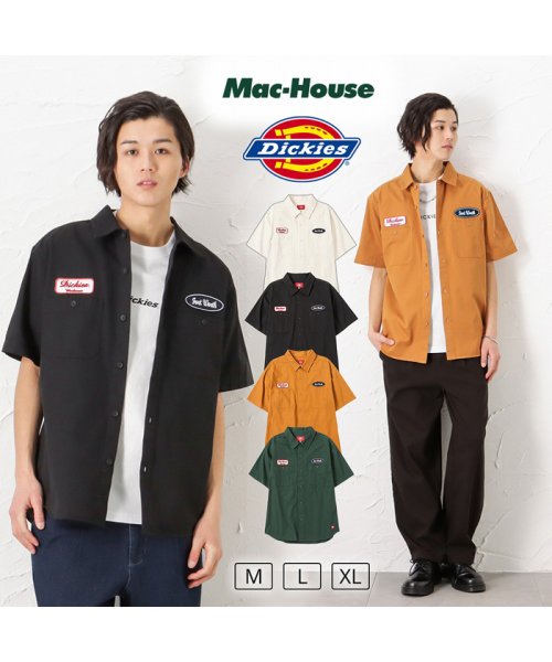 MAC HOUSE(men)(マックハウス（メンズ）)/Dickies ディッキーズ ワッペンワークシャツ 2278－1070/ブラック