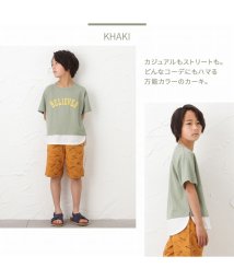 MAC HOUSE(kid's)(マックハウス（キッズ）)/SARARI サラリ 冷感フェイクレイヤードプリント半袖Tシャツ MH626－705/カーキ