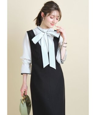 Apuweiser-riche/ボウタイ7分袖ブラウス×ジャンスカセット/504600754