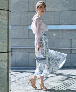 Apuweiser-riche/ピオニープリントフレアスカート/504601150