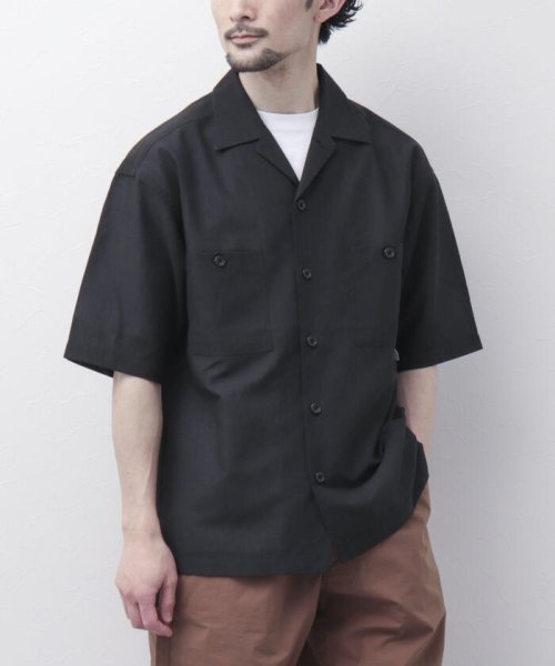 WORK ABOUT(WORK ABOUT)/【WORK ABOUT/ワークアバウト】TROPICAL SHIRT　オープンカラーシャツ/ブラック