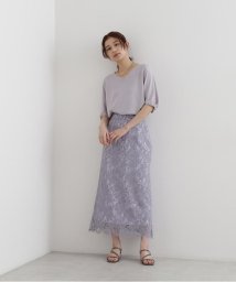 NATURAL BEAUTY BASIC(ナチュラルビューティーベーシック)/ラッセルレーススカート/ラベンダー