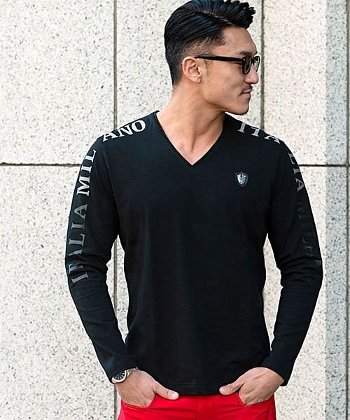 Viola メタリックプリント長袖ストレッチtシャツ メンズ トップス ロンt ブランド 大人 ゴルフ ゴルフウェア ストレッチ 伸縮性 タイト カジュアル フ ヴィオラ Viola Magaseek