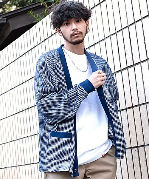 セール キャバリア Cavaria Cavaria ワッフルニットボタンカーディガン メンズ ブランド 大人 春 オーバーサイズ ビッグシルエット 大きいサイズ ワッフル サーマル ブランド ユニ Magaseek