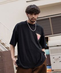 SB Select(エスビーセレクト)/NCAA トライアングルロゴプリントクルーネック半袖Tシャツ メンズ 半袖 プリント ブランド 大人 カジュアル ファッション アメカジ トップス トップス カ/ブラック