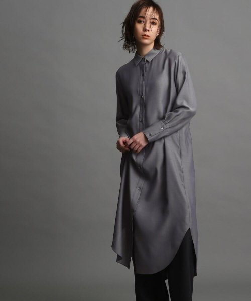 セール 日本製 エコ 洗える キュプラ混ロングシャツワンピース インディヴィ Indivi Magaseek