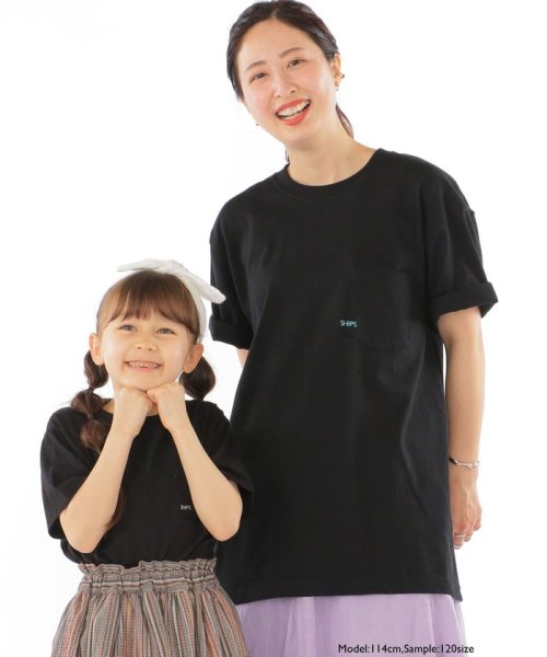 SHIPS KIDS(シップスキッズ)/*SHIPS KIDS:100～160cm /〈家族おそろい〉SHIPS マイクロロゴ TEE/ブラック