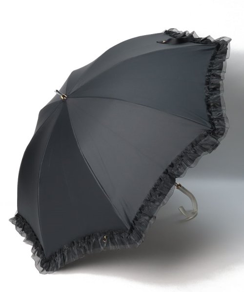 LANVIN en Bleu(umbrella)(ランバンオンブルー（傘）)/晴雨兼用日傘　”ビジュー×オーガンジーフリル”/ブラック