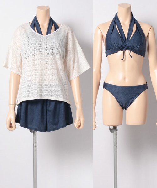 VacaSta Swimwear(バケスタ　スイムウェア（レディース）)/【BENETTON】ビキニ4テンセット/ネイビー