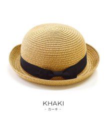 CLARAH　kids(クララキッズ)/麦わら帽子 カンカン帽 レディース UV 夏 日焼け防止 帽子 ハット /カーキ
