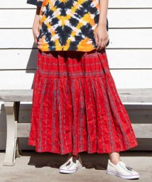 CAYHANE(チャイハネ)/【チャイハネ】ネイティブ柄刺繍ロングスカート IAN－2106/レッド