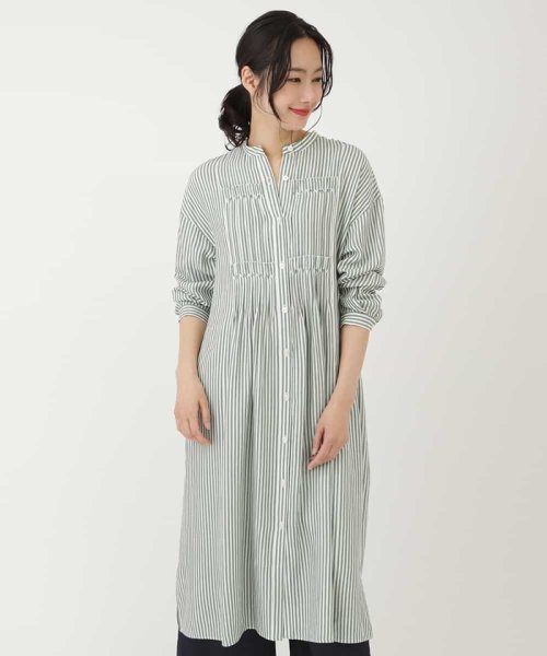 洗える ストライプシャツワンピース ヒロコビス Hiroko Bis Magaseek