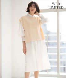 JIYU-KU (自由区)/【WEB限定】ニットベスト×シャツワンピース  セット/アイボリー×ホワイトシャツ