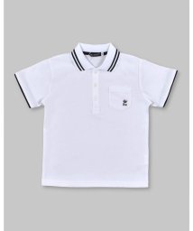 BeBe(ベベ)/クール ＋ ライン 襟 カノコ ポロシャツ (80~140cm)/ホワイト