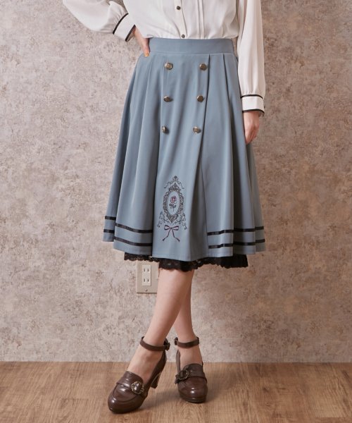 セール ローズカメオ風刺繍スカート アクシーズファム Axes Femme Magaseek