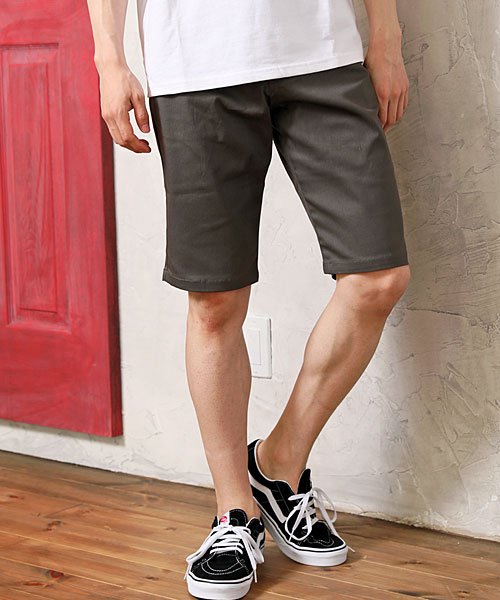 セール ショートパンツ メンズ ハーフパンツ ツイル 無地 スキニー チノ 短パン ストレッチ トップイズム Topism Magaseek