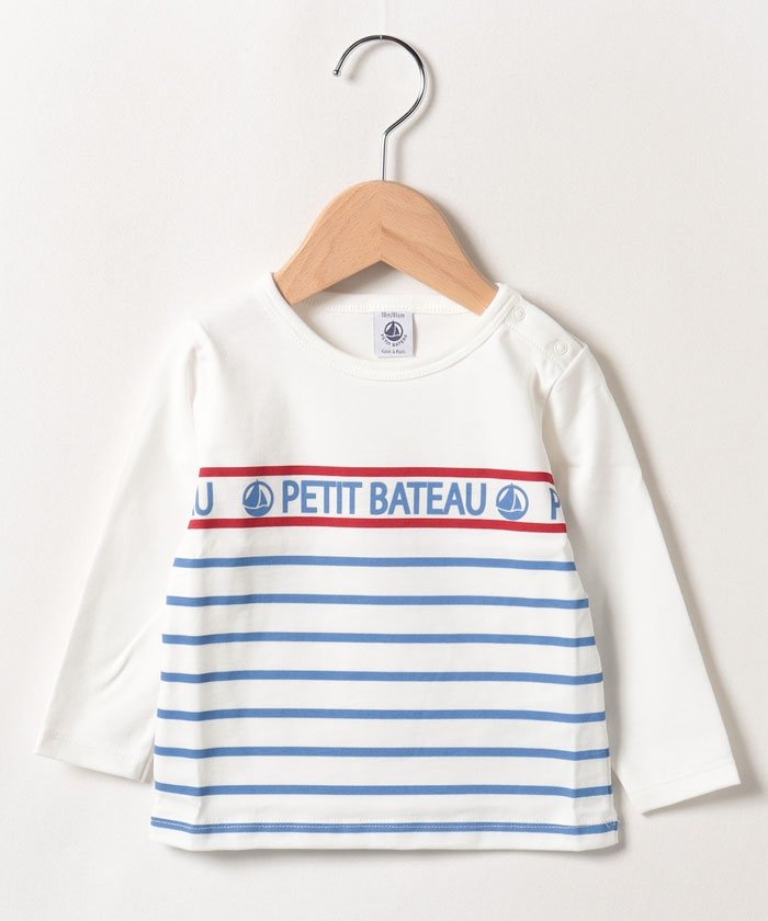 プチバトー Petit ベビー服 95 ネイビー系 カットソー 女の子 子供服 Bateau Tシャツ