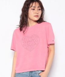 TOMMY JEANS(トミージーンズ)/ステッチロゴTシャツ/ピンク