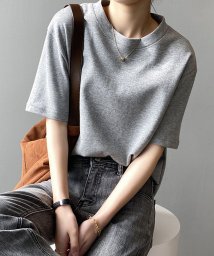 ARGO TOKYO(アルゴトウキョウ)/Cotton Crew－neck Big T－shirt 24023　コットン　コットンT　Tシャツ　ホワイト　グレー　ブラック/グレー