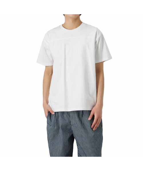 MAC HOUSE(men)(マックハウス（メンズ）)/ORGABITS オーガビッツ フットボール切替半袖Tシャツ QMH/03827SS/ホワイト