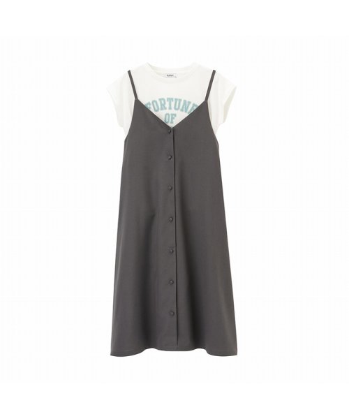 セール Navy ネイビー 麻ライクキャミワンピースアンサンブル Mh626 608 マックハウス キッズ Mac House Kid S Magaseek
