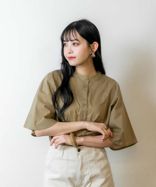 セール 綿100 バタフライスリーブブラウス アットワン Atone Magaseek