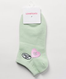 Lovetoxic(ラブトキシック)/サークル刺繍スニーカインソックス/イエローグリーン