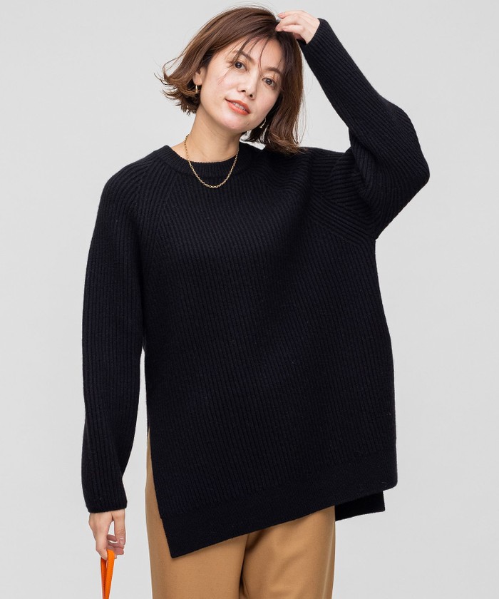 ウールカシミヤブレンドバルキー チュニック ニット(504607218 ウールカシミヤブレンドバルキー チュニック ニット(504607218
