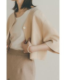 CLANE(クラネ)/V NECK COCOON SHORT JACKET/IVORY