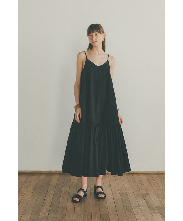 クラネ　CLANE VOLUME GATHER CAMISOLE DRESS 黒