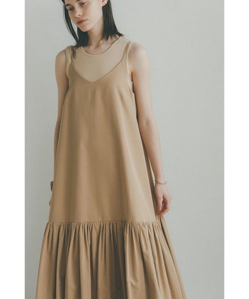 CLANE(クラネ)/ VOLUME GATHER CAMISOLE DRESS/BEIGE