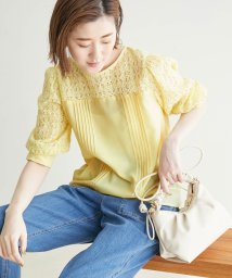 ROPE' PICNIC(ロペピクニック)/2WAY/刺繍レース7分袖ブラウス/イエロー（80）