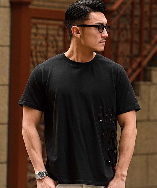 Luxe R 立体エナメルプリントクルーネック半袖tシャツ メンズ 半袖 ブランド スポーツ スポーツミックス トレーニング ジム エナメル ロゴ ワッペン 刺 エスビーセレクト Sb Select Magaseek