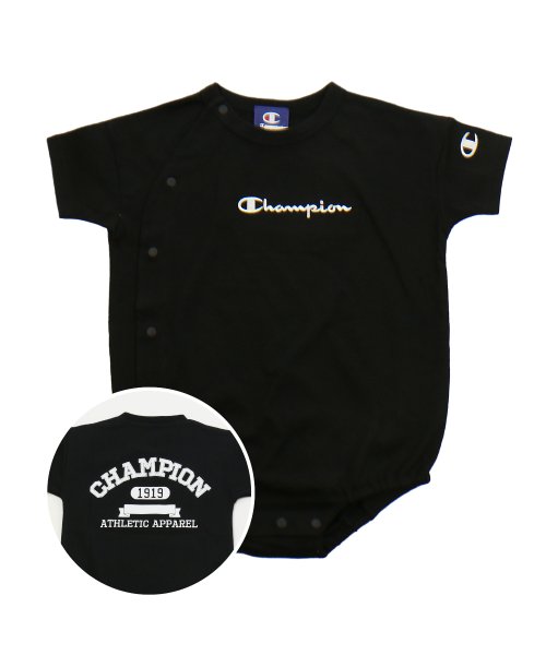 CHAMPION(チャンピオン)/チャンピオン半袖ロンパース/champion/ブラック