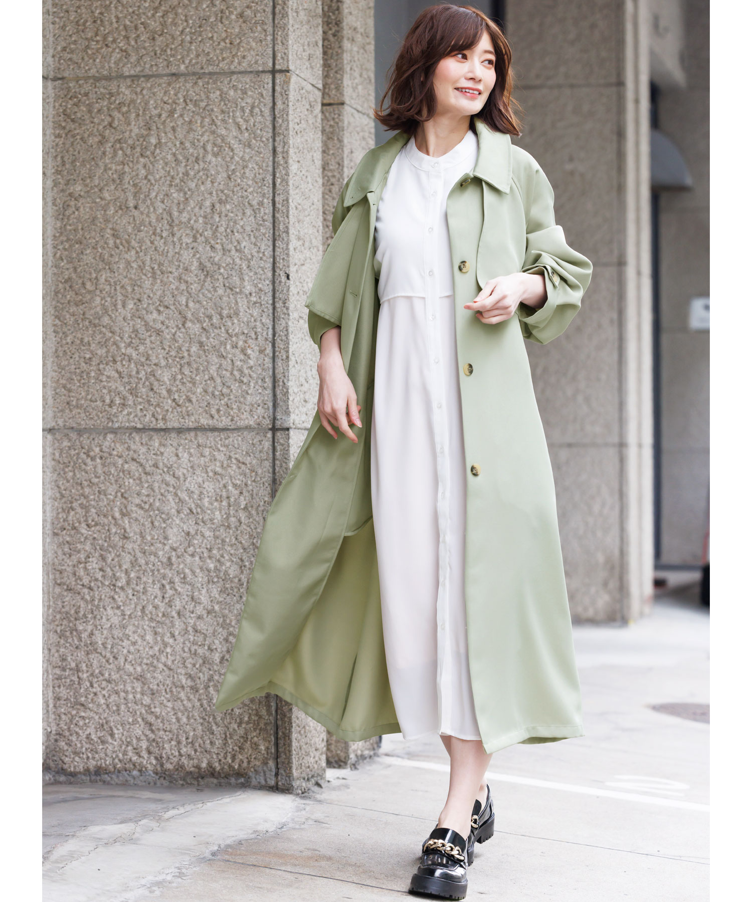 トレンチコート(グリーン・カーキ・緑色)のファッション通販 - MAGASEEK